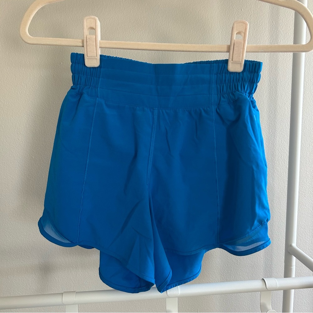 Lululemon blue hottie shorts 3 inch inseam size 2